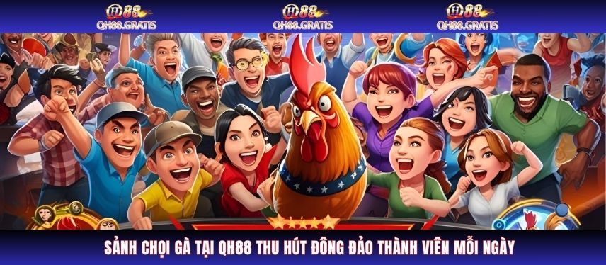 Đá Gà Sảnh chọi gà tại QH88 thu hút đông đảo thành viên mỗi ngày